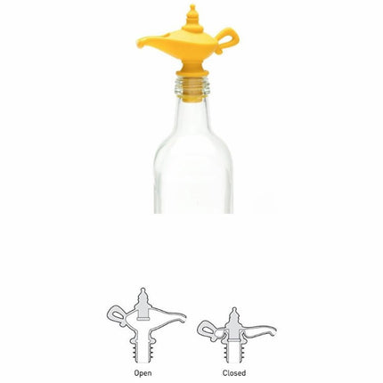 Creative Silicone Aladdin Magic Lamp Red Wine Bottle Pourer Manual Sealing Airless Bottle Stopper - DealBuddy