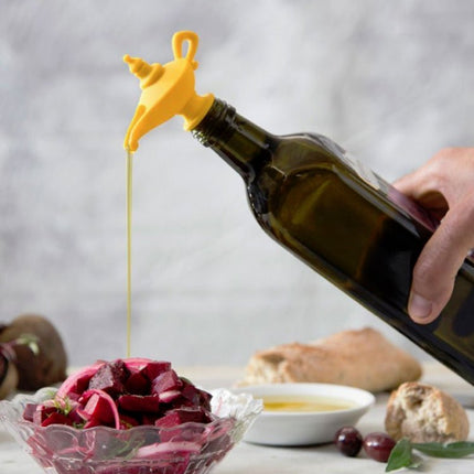 Creative Silicone Aladdin Magic Lamp Red Wine Bottle Pourer Manual Sealing Airless Bottle Stopper - DealBuddy