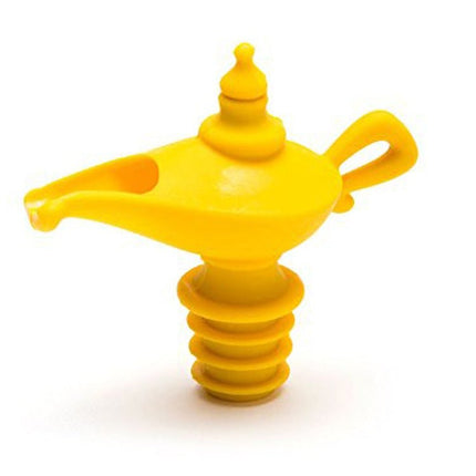 Creative Silicone Aladdin Magic Lamp Red Wine Bottle Pourer Manual Sealing Airless Bottle Stopper - DealBuddy