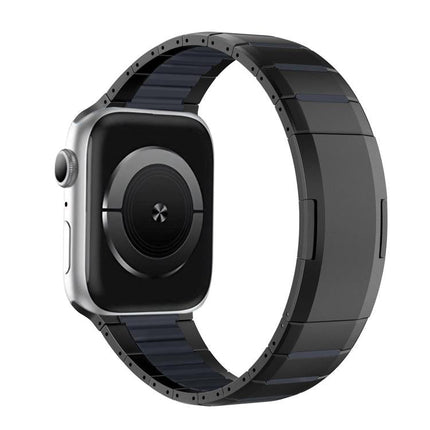 Curved Two - Tone Side - Release Stainless Steel Watch Band, For Apple Watch 49mm / 46mm / 45mm / 44mm, For Apple Watch 42mm / 41mm / 40mm / 38mm - DealBuddy