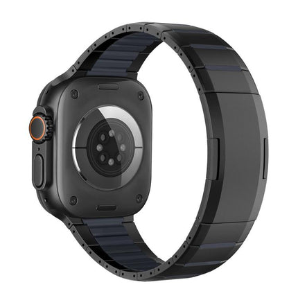 Curved Two - Tone Side - Release Stainless Steel Watch Band, For Apple Watch 49mm / 46mm / 45mm / 44mm, For Apple Watch 42mm / 41mm / 40mm / 38mm - DealBuddy