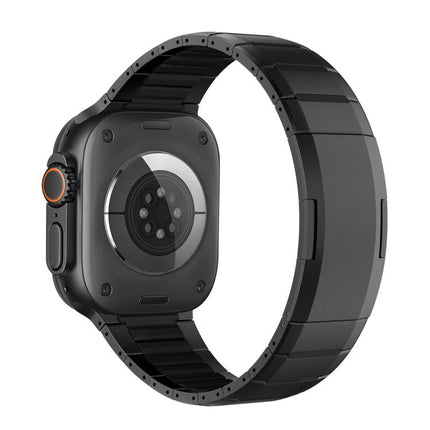 Curved Two - Tone Side - Release Stainless Steel Watch Band, For Apple Watch 49mm / 46mm / 45mm / 44mm, For Apple Watch 42mm / 41mm / 40mm / 38mm - DealBuddy
