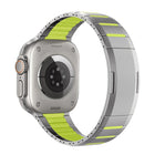 Curved Two - Tone Side - Release Stainless Steel Watch Band, For Apple Watch 49mm / 46mm / 45mm / 44mm, For Apple Watch 42mm / 41mm / 40mm / 38mm - DealBuddy