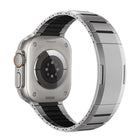 Curved Two - Tone Side - Release Stainless Steel Watch Band, For Apple Watch 49mm / 46mm / 45mm / 44mm, For Apple Watch 42mm / 41mm / 40mm / 38mm - DealBuddy