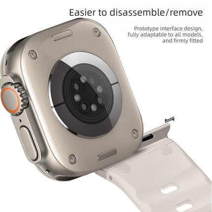 Customised Step - Style Solid Colour Silicone Watch Band, For Apple Watch 49mm / 46mm / 45mm / 44mm - DealBuddy