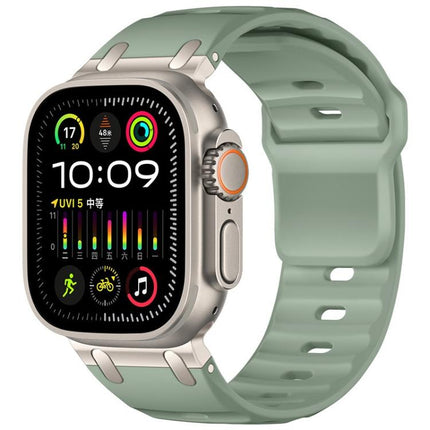 Customised Step - Style Solid Colour Silicone Watch Band, For Apple Watch 49mm / 46mm / 45mm / 44mm - DealBuddy