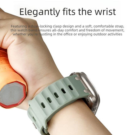 Customised Step - Style Solid Colour Silicone Watch Band, For Apple Watch 49mm / 46mm / 45mm / 44mm - DealBuddy