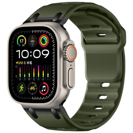 Customised Step - Style Solid Colour Silicone Watch Band, For Apple Watch 49mm / 46mm / 45mm / 44mm - DealBuddy