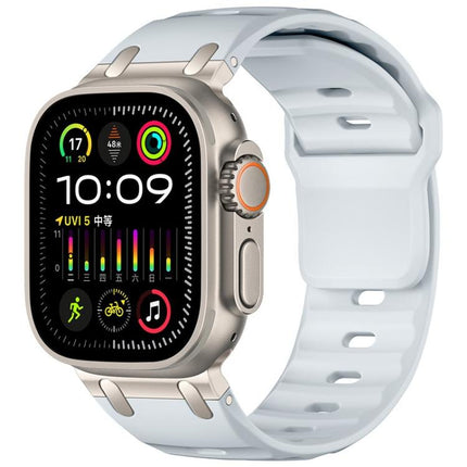 Customised Step - Style Solid Colour Silicone Watch Band, For Apple Watch 49mm / 46mm / 45mm / 44mm - DealBuddy