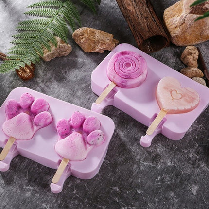 Cute Cartoon Silicone Ice Cream Popsicle Mold with Lid & Stick - DealBuddy