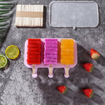 Cute Cartoon Silicone Ice Cream Popsicle Mold with Lid & Stick - DealBuddy