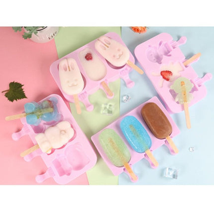 Cute Cartoon Silicone Ice Cream Popsicle Mold with Lid & Stick - DealBuddy
