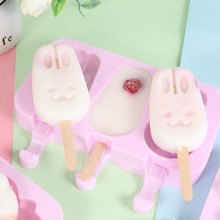 Cute Cartoon Silicone Ice Cream Popsicle Mold with Lid & Stick - DealBuddy