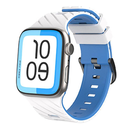 Diagonal Two - Color Silicone Watch Band, For Apple Watch 46mm / 49mm / 45mm / 44mm - DealBuddy