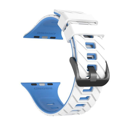 Diagonal Two - Color Silicone Watch Band, For Apple Watch 46mm / 49mm / 45mm / 44mm - DealBuddy