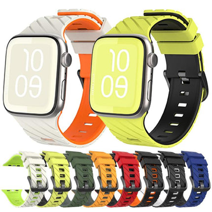 Diagonal Two - Color Silicone Watch Band, For Apple Watch 46mm / 49mm / 45mm / 44mm - DealBuddy