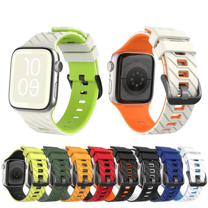 Diagonal Two - Color Silicone Watch Band, For Apple Watch 46mm / 49mm / 45mm / 44mm - DealBuddy