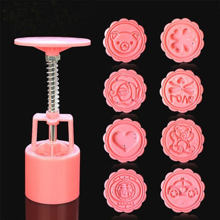 DIY Fondant Cake Mold Biscuit Cookie Cutters Baking Tools with 8 PCS Round Cartoon Patterns - DealBuddy