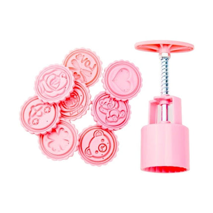 DIY Fondant Cake Mold Biscuit Cookie Cutters Baking Tools with 8 PCS Round Cartoon Patterns - DealBuddy