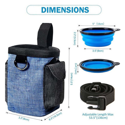 Dog Training Bag Outing Food Snacks Garbage Bag Dog Outing Training Waist Bag Pet Training Bag, Blue Waist Bag, Blue Waist Bag+Folding Bowl - DealBuddy