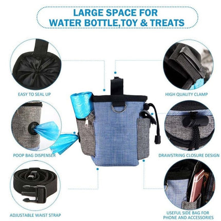 Dog Training Bag Outing Food Snacks Garbage Bag Dog Outing Training Waist Bag Pet Training Bag, Blue Waist Bag, Blue Waist Bag+Folding Bowl - DealBuddy