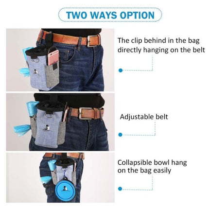 Dog Training Bag Outing Food Snacks Garbage Bag Dog Outing Training Waist Bag Pet Training Bag, Blue Waist Bag, Blue Waist Bag+Folding Bowl - DealBuddy