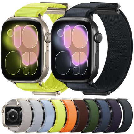 Double - Jointed Magnetic Metal - Tip Nylon Watch Band, For Apple Watch 49mm / 46mm / 45mm / 44mm, For Apple Watch 42mm / 41mm / 40mm / 38mm - DealBuddy