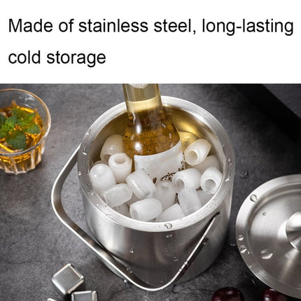 Double - Layer Portable Stainless Steel Ice Bucket Bar Champagne Beer Barrel - DealBuddy