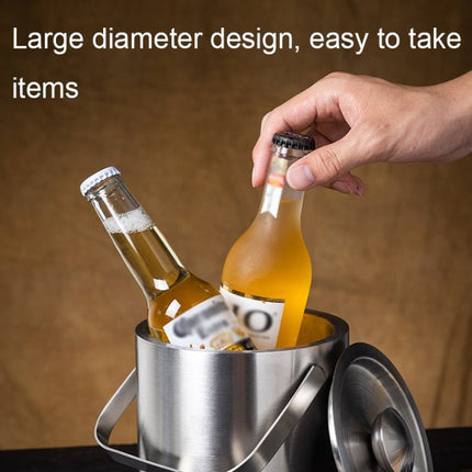 Double - Layer Portable Stainless Steel Ice Bucket Bar Champagne Beer Barrel - DealBuddy