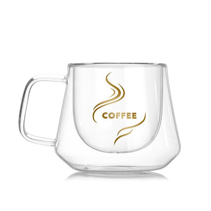 Double Wall Mug Office Mugs Heat Insulation Double Coffee Mug Coffee Glass Cup - DealBuddy