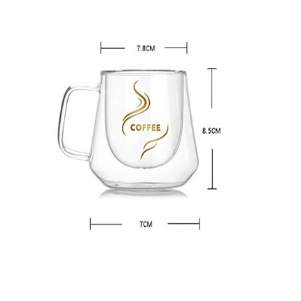 Double Wall Mug Office Mugs Heat Insulation Double Coffee Mug Coffee Glass Cup - DealBuddy