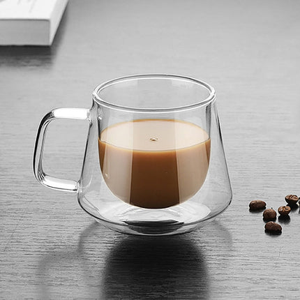 Double Wall Mug Office Mugs Heat Insulation Double Coffee Mug Coffee Glass Cup - DealBuddy