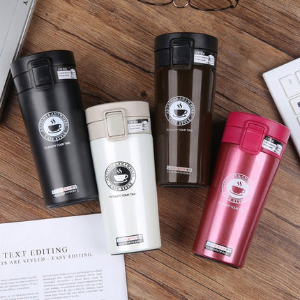 Double Wall Stainless Steel Vacuum Flasks 380ml Car Thermo Cup Coffee Tea Travel Mug Thermol Bottle - DealBuddy