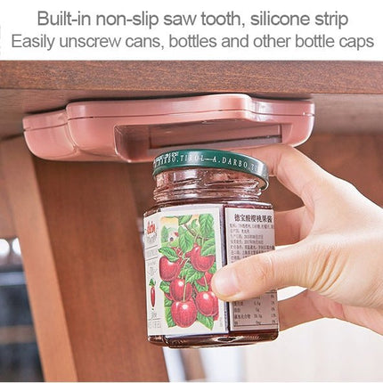 Effortless Bottle Can Opener Under the Kitchen Cabinet Countertop Lid Remover - DealBuddy