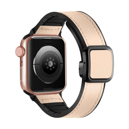 Fold Magnetic Square Buckle PU Silicone Watch Band, For Apple Watch SE 2023 44mm, For Apple Watch SE 2023 40mm, For Apple Watch Ultra 2 49mm, For Apple Watch Series 9 45mm - DealBuddy