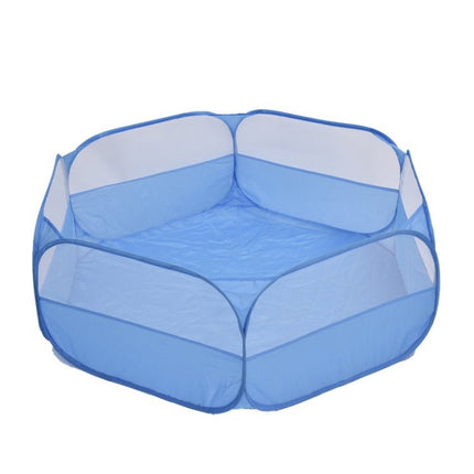 Folded Small Pet Fence Outdoor Workout Game Crawling Small Animal Tent, Specification：, With Cover and Side Cloth (Black), With Cover and Side Cloth (Blue), With Side Cloth (Black), With Side Cloth (Blue) - DealBuddy