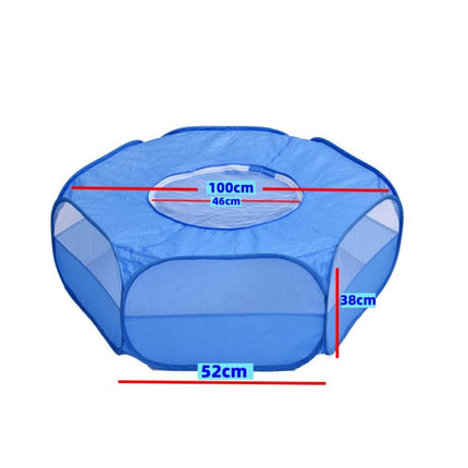 Folded Small Pet Fence Outdoor Workout Game Crawling Small Animal Tent, Specification：, With Cover and Side Cloth (Black), With Cover and Side Cloth (Blue), With Side Cloth (Black), With Side Cloth (Blue) - DealBuddy