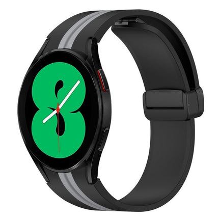 Folding Magnetic Clasp Silicone Watch Band, For Samsung Galaxy Watch 5 44mm, For Samsung Galaxy Watch 5 40mm, For Samsung Galaxy Watch 4 44mm, For Samsung Galaxy Watch 4 40mm - DealBuddy