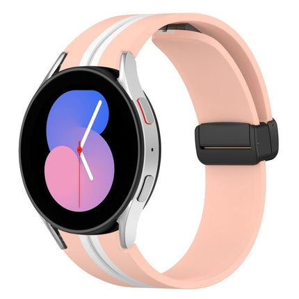 Folding Magnetic Clasp Silicone Watch Band, For Samsung Galaxy Watch 5 44mm, For Samsung Galaxy Watch 5 40mm, For Samsung Galaxy Watch 4 44mm, For Samsung Galaxy Watch 4 40mm - DealBuddy