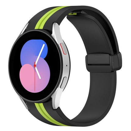 Folding Magnetic Clasp Silicone Watch Band, For Samsung Galaxy Watch 5 44mm, For Samsung Galaxy Watch 5 40mm, For Samsung Galaxy Watch 4 44mm, For Samsung Galaxy Watch 4 40mm - DealBuddy