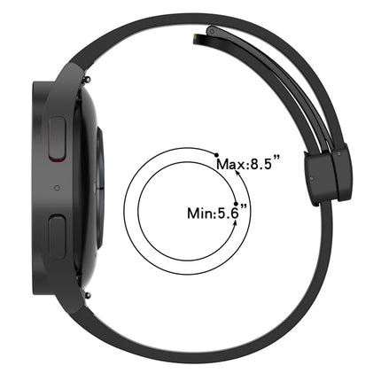 Folding Magnetic Clasp Silicone Watch Band, For Samsung Galaxy Watch 5 44mm, For Samsung Galaxy Watch 5 40mm, For Samsung Galaxy Watch 4 44mm, For Samsung Galaxy Watch 4 40mm - DealBuddy