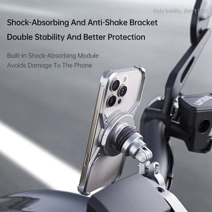 For iPhone 16 Series Z10 Anti Shake Cycling Bracket Motorcycle Mount Magnetic Phone Holder - DealBuddy