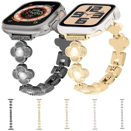 Four Leaf Clover Quick-Release Metal Chain Watch Band, For Apple Watch SE 2022 44mm, For Apple Watch Series 7 41mm, For Apple Watch Series 7 45mm, For Apple Watch Series 6 40mm, For Apple Watch Series 6 44mm, For Apple Watch Series 5 44mm              ... - DealBuddy