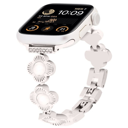 Four Leaf Clover Quick-Release Metal Chain Watch Band, For Apple Watch SE 2022 44mm, For Apple Watch Series 7 41mm, For Apple Watch Series 7 45mm, For Apple Watch Series 6 40mm, For Apple Watch Series 6 44mm, For Apple Watch Series 5 44mm              ... - DealBuddy