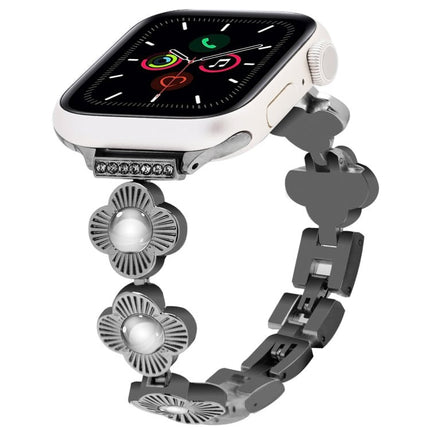 Four Leaf Clover Quick-Release Metal Chain Watch Band, For Apple Watch SE 2022 44mm, For Apple Watch Series 7 41mm, For Apple Watch Series 7 45mm, For Apple Watch Series 6 40mm, For Apple Watch Series 6 44mm, For Apple Watch Series 5 44mm              ... - DealBuddy