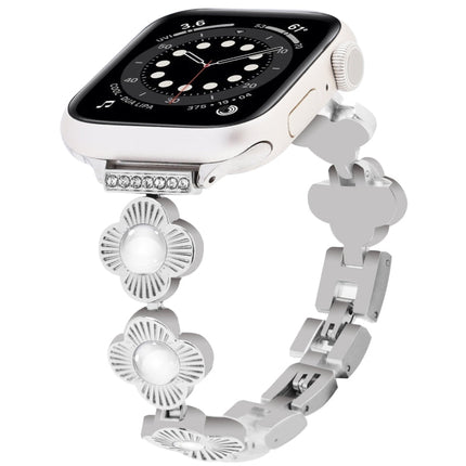 Four Leaf Clover Quick-Release Metal Chain Watch Band, For Apple Watch SE 2022 44mm, For Apple Watch Series 7 41mm, For Apple Watch Series 7 45mm, For Apple Watch Series 6 40mm, For Apple Watch Series 6 44mm, For Apple Watch Series 5 44mm              ... - DealBuddy