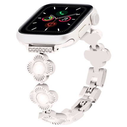 Four Leaf Clover Quick-Release Metal Chain Watch Band, For Apple Watch SE 2022 44mm, For Apple Watch Series 7 41mm, For Apple Watch Series 7 45mm, For Apple Watch Series 6 40mm, For Apple Watch Series 6 44mm, For Apple Watch Series 5 44mm              ... - DealBuddy
