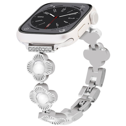 Four Leaf Clover Quick-Release Metal Chain Watch Band, For Apple Watch SE 2023 44mm, For Apple Watch SE 2023 40mm, For Apple Watch Ultra 2 49mm, For Apple Watch Series 9 45mm, For Apple Watch Series 9 41mm, For Apple Watch Ultra 49mm                   ... - DealBuddy