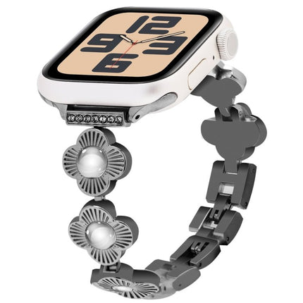 Four Leaf Clover Quick-Release Metal Chain Watch Band, For Apple Watch SE 2023 44mm, For Apple Watch SE 2023 40mm, For Apple Watch Ultra 2 49mm, For Apple Watch Series 9 45mm, For Apple Watch Series 9 41mm, For Apple Watch Ultra 49mm                   ... - DealBuddy