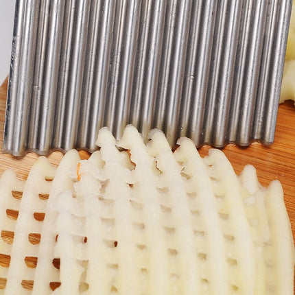 French Fries Cut Stainless Steel Saw Blade Serrated Cutter Fruit and Vegetable Tools Wave Knife Kitchen Equipment Accessories - DealBuddy